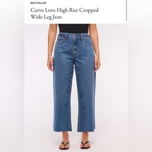 Abercrombie & Fitch Curve Love Wide Leg Crop Jeans